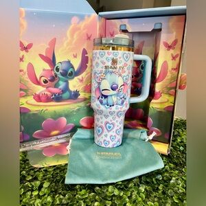 Stanley Blue Heart Tumbler with Stitch Design 40 oz